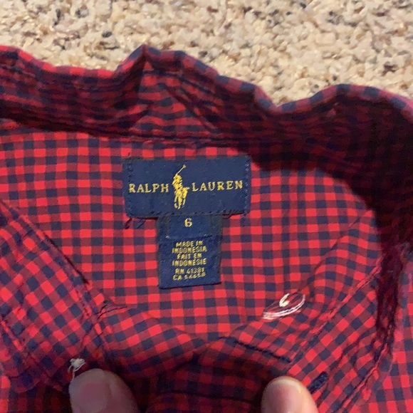 Red and navy Ralph Lauren button down shirt! - Picture 4 of 4